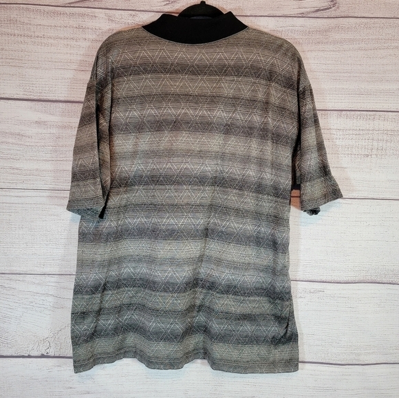 ST.CROIX Geometric Print Polo Shirt Grey and Black Size X-Large Men's - Picture 2 of 4